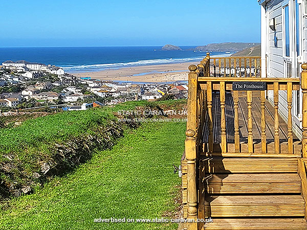 Caravan holiday rental The Penthouse at Liskey Hill, Perranporth, Cornwall