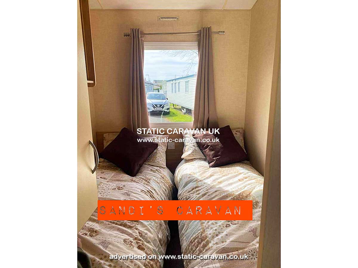 Caravan for hire A96 at Edwards Leisure Park, Towyn, Conwy, North Wales
