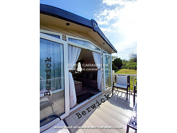 Caravan holiday rental Front Row Golf/Side Sea View Pitch at Berwick Holiday Centre, Berwick, Northumberland