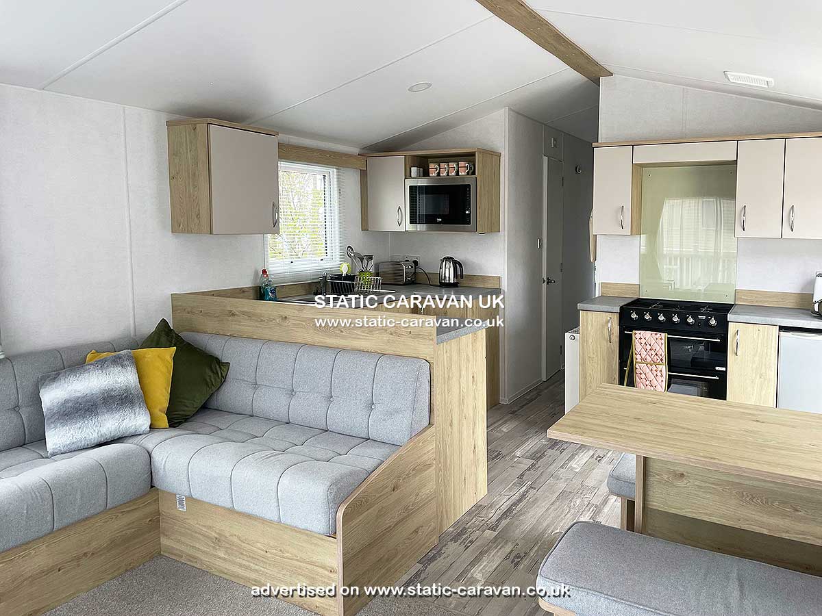 Caravan for hire Pembroke 35 at Quay West, New Quay, Ceredigion, West Wales
