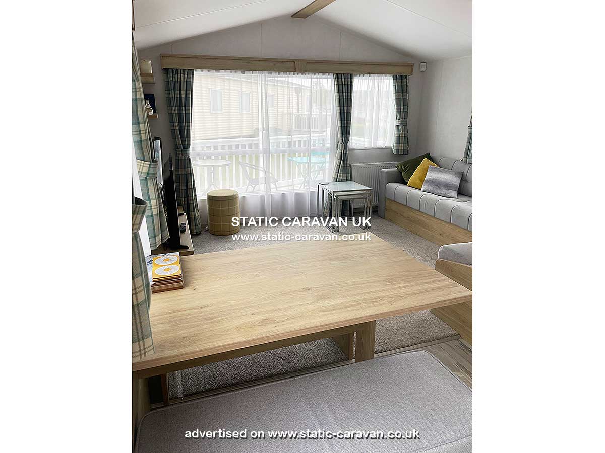 Caravan for hire Pembroke 35 at Quay West, New Quay, Ceredigion, West Wales